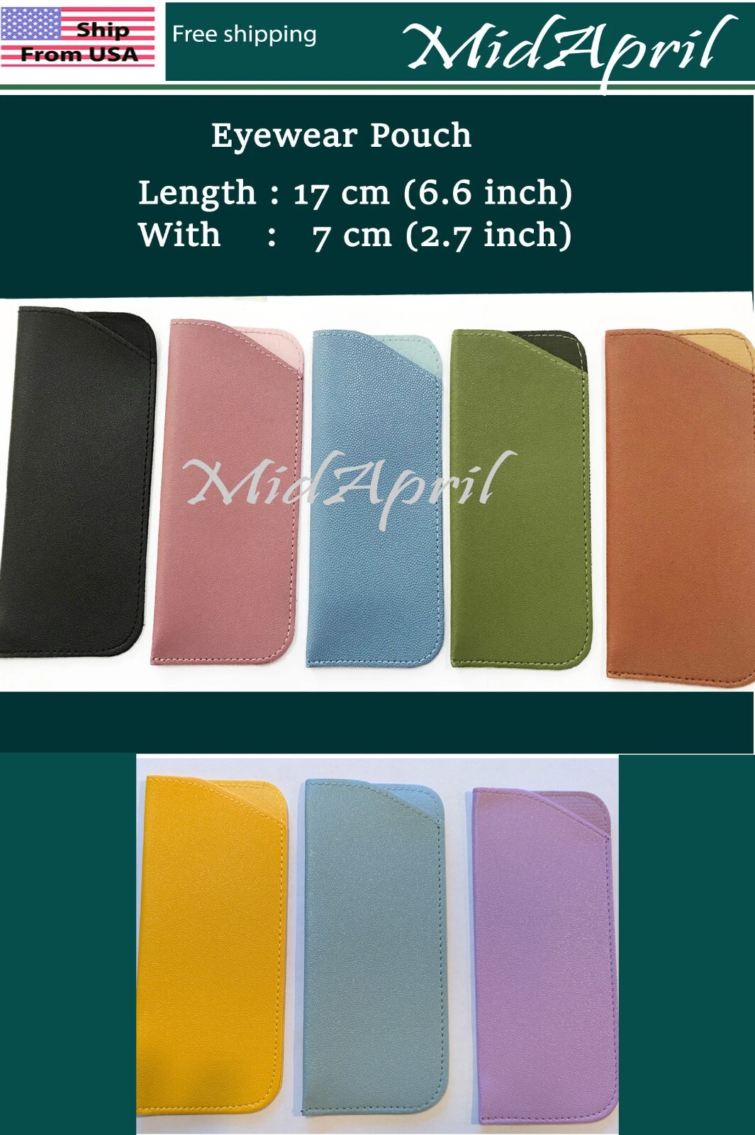 Eyewear Pouch  Sunglass Eyeglass Carry Case Soft  7cm X17cm