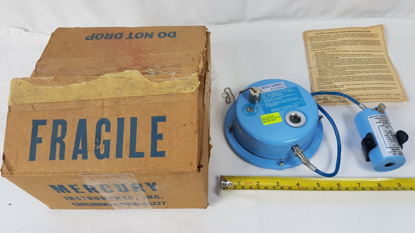 Mercury Instruments Model 99 Class 1 Battery Operated Chart Drive - Unused