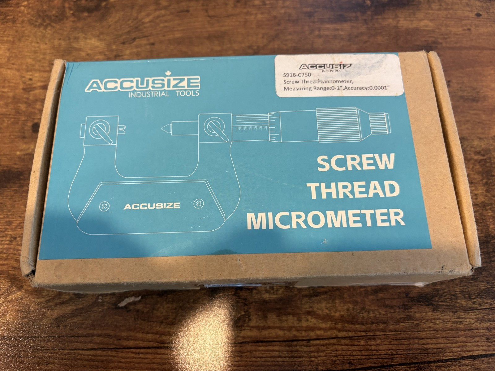 Accusize Industrial Tools 0-1'' by 0.001'' Screw Thread Micrometer NEW S916-750