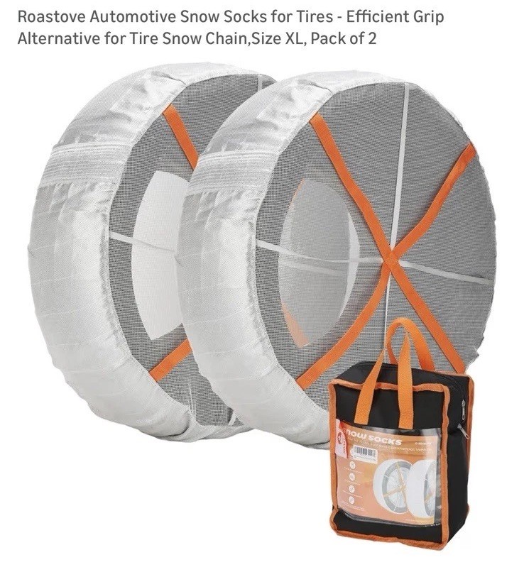 Roastove Automotive Snow Socks For Tires - Efficient Grip 2 Pack XL