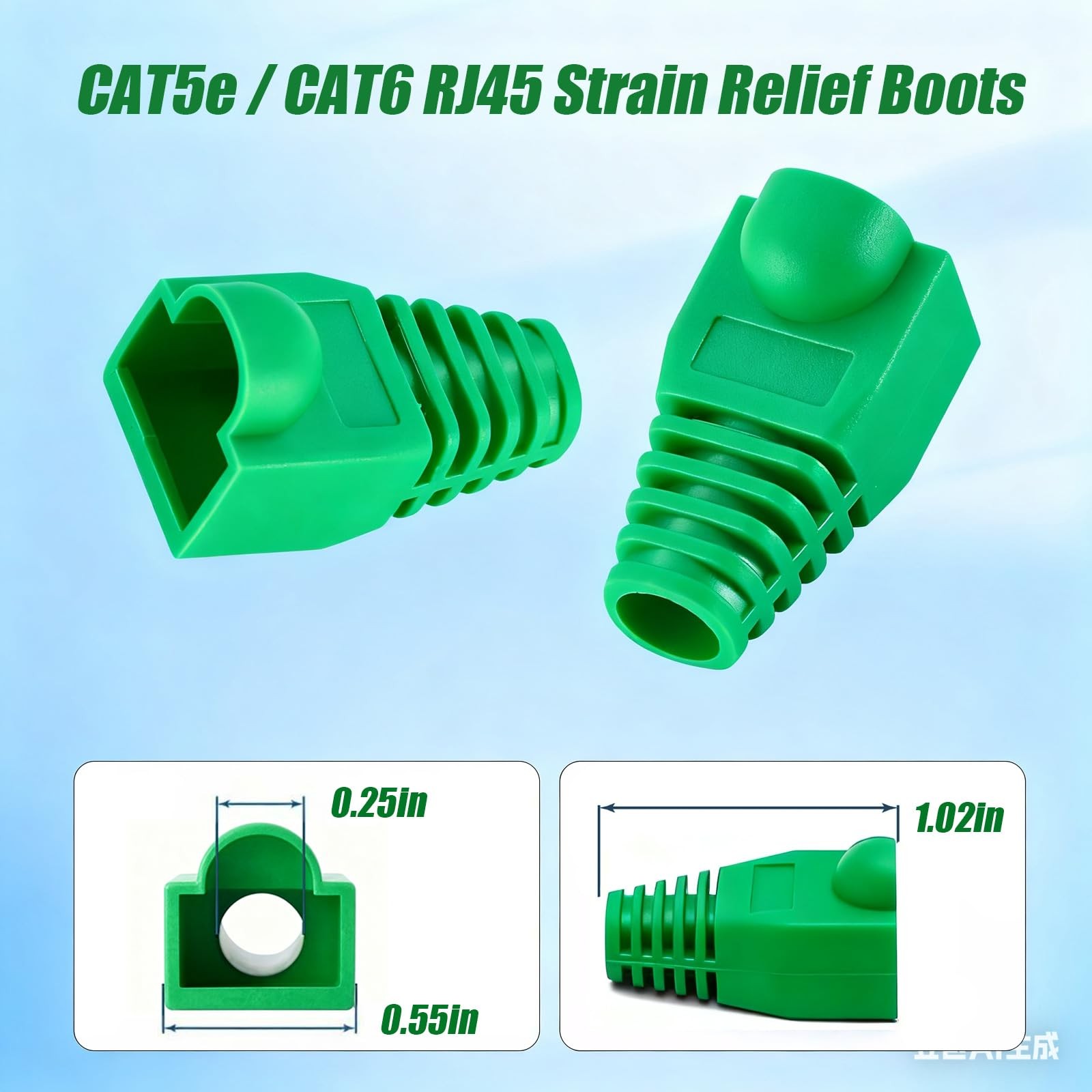 RJ45 Strain Relief Boots Green