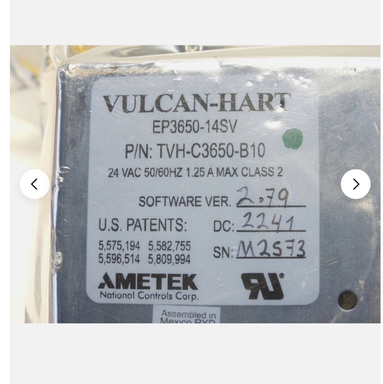 Vulcan Hart TVH-C3650-B10 Controller Control Board EP3650-14SV