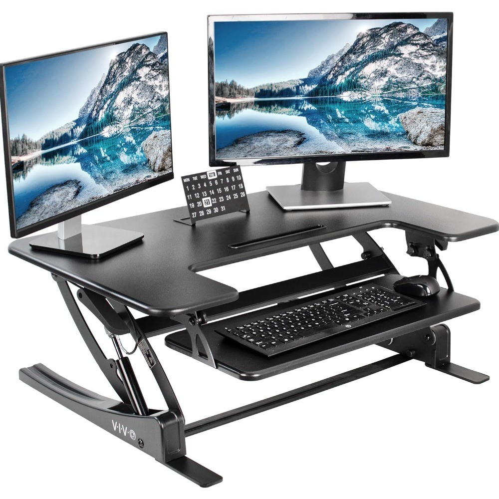 36 inch Height Adjustable Stand Up Desk Converter, V Series, Quick Sit to Stand