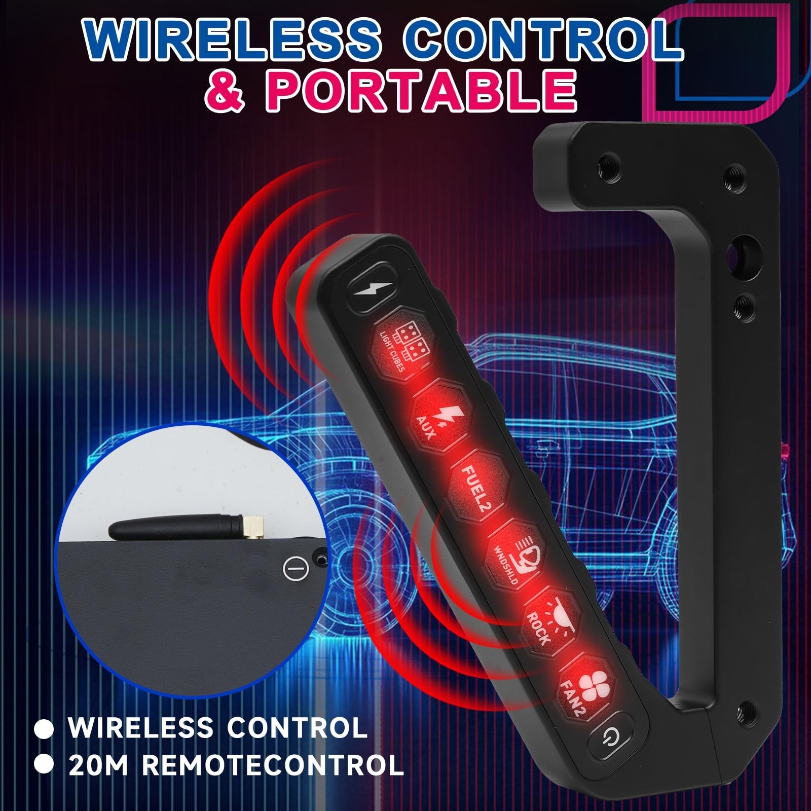 Handle Switch Panel Compatible with Jeep Wrangler JK 2007-2017 | No-Drill Plu...