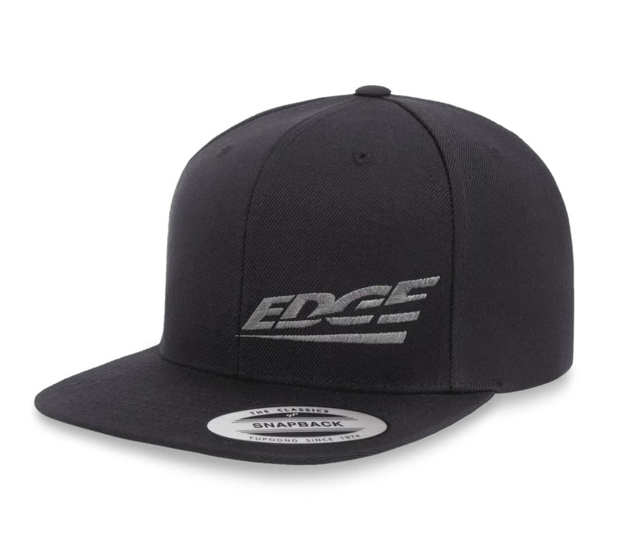 Edge 99203E Snapback Style Hat - Flat Bill - Black