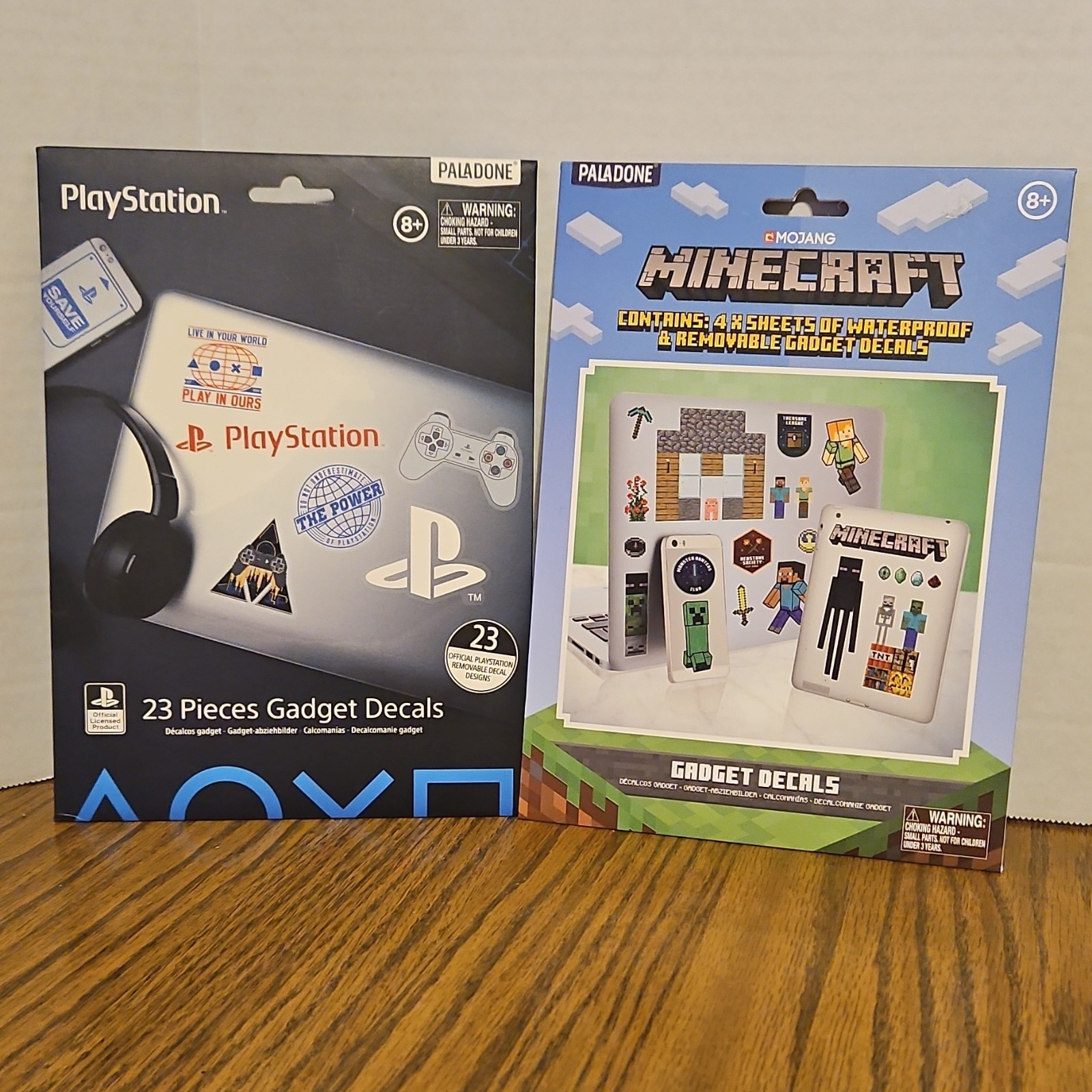 Paladone PlayStation & Mojang Minecraft Removable Waterproof Decal Sheets
