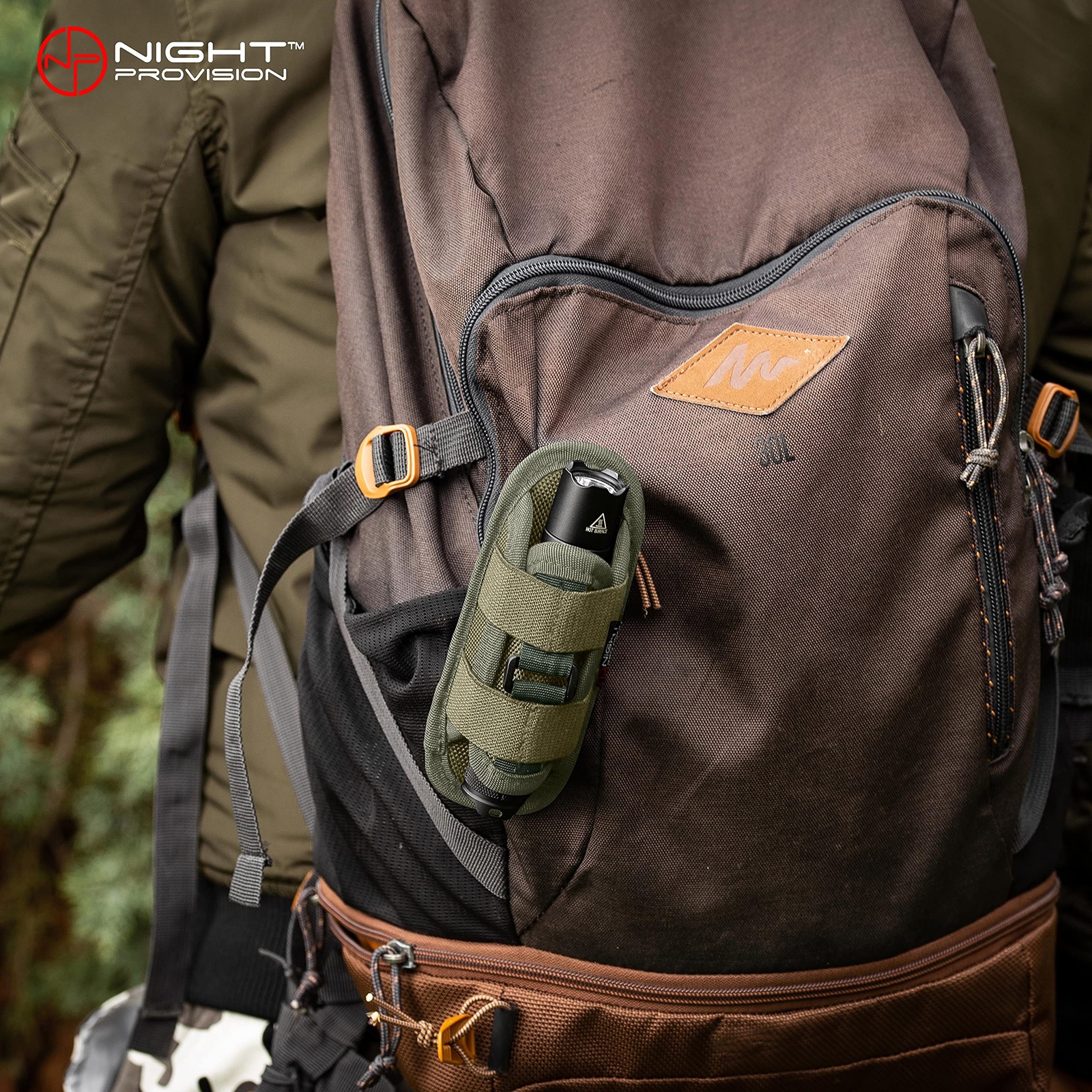 TH1 Tactical Flashlight Holster Duty Belt Pouch Open-end Stretchable Rotatabl...