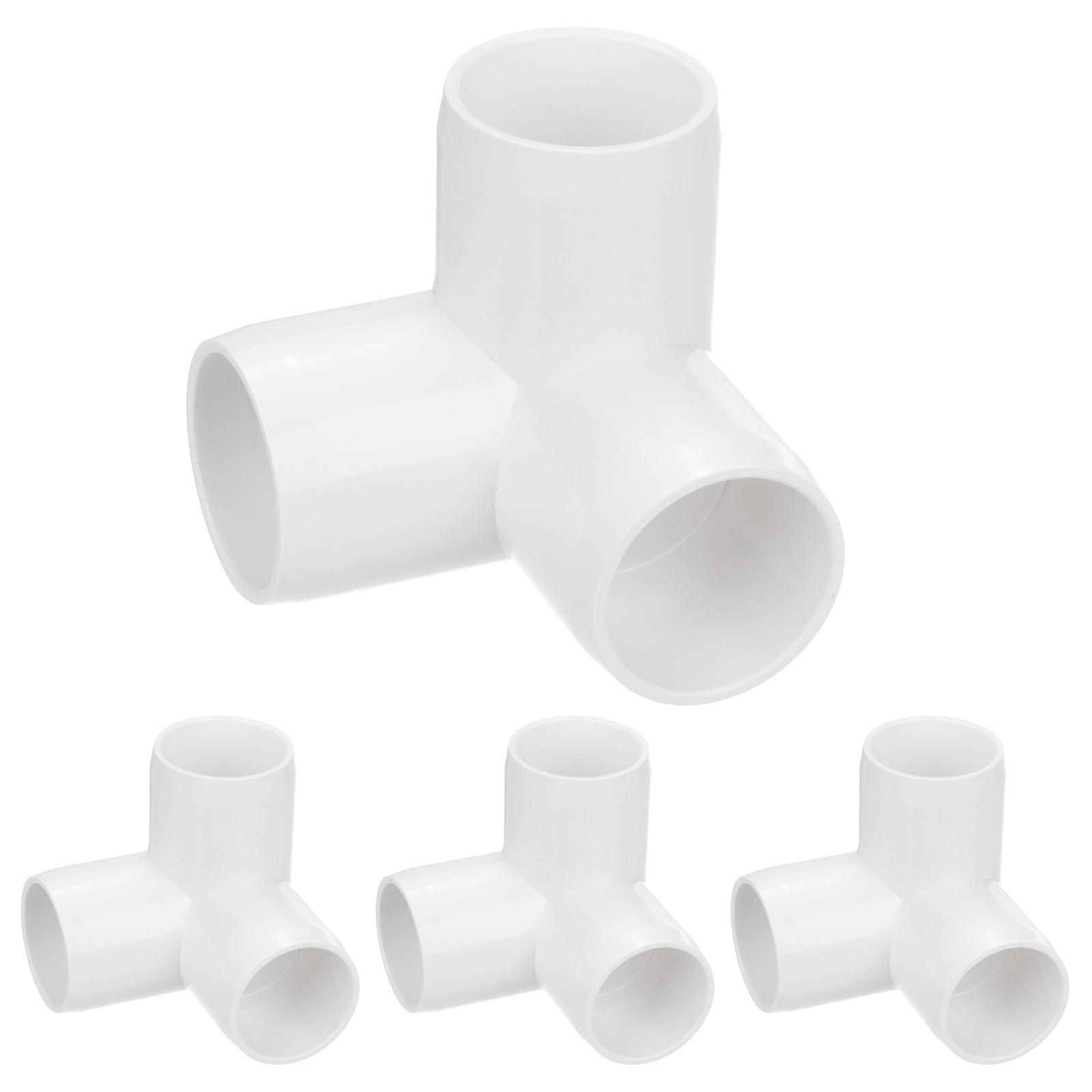 4-Pack PVC Fittings, 1 Inch PVC Pipe Connectors 3-Way for Furniture [White]