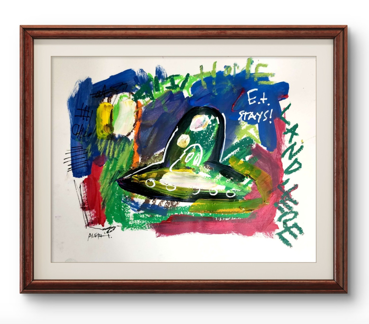Aleph Original Art 14x11 Abstract Expressionist Original Painting Gallery Paper