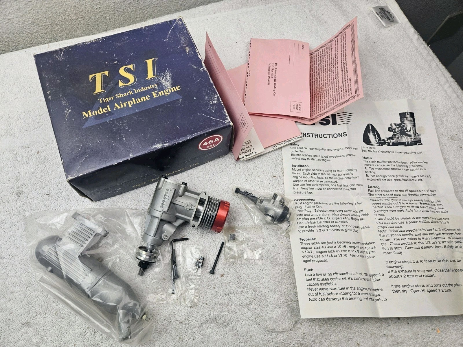 TIGER SHARK 46A     RC ENGINE   NEW IN OPEN BOX