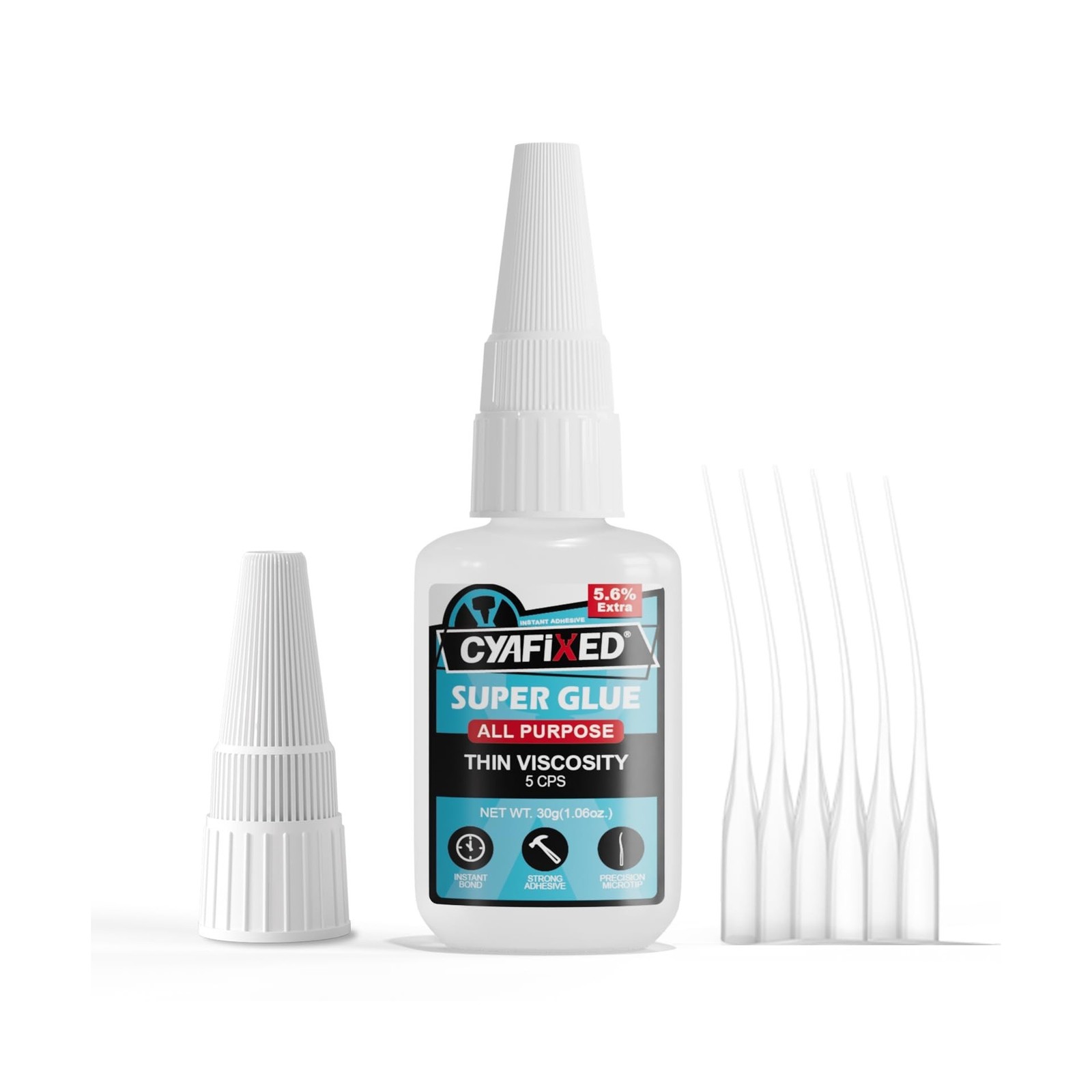 Thin Super Glue 30 Gram, All Purpose Clear Liquid CA Glue Repair Wood Ceramic...