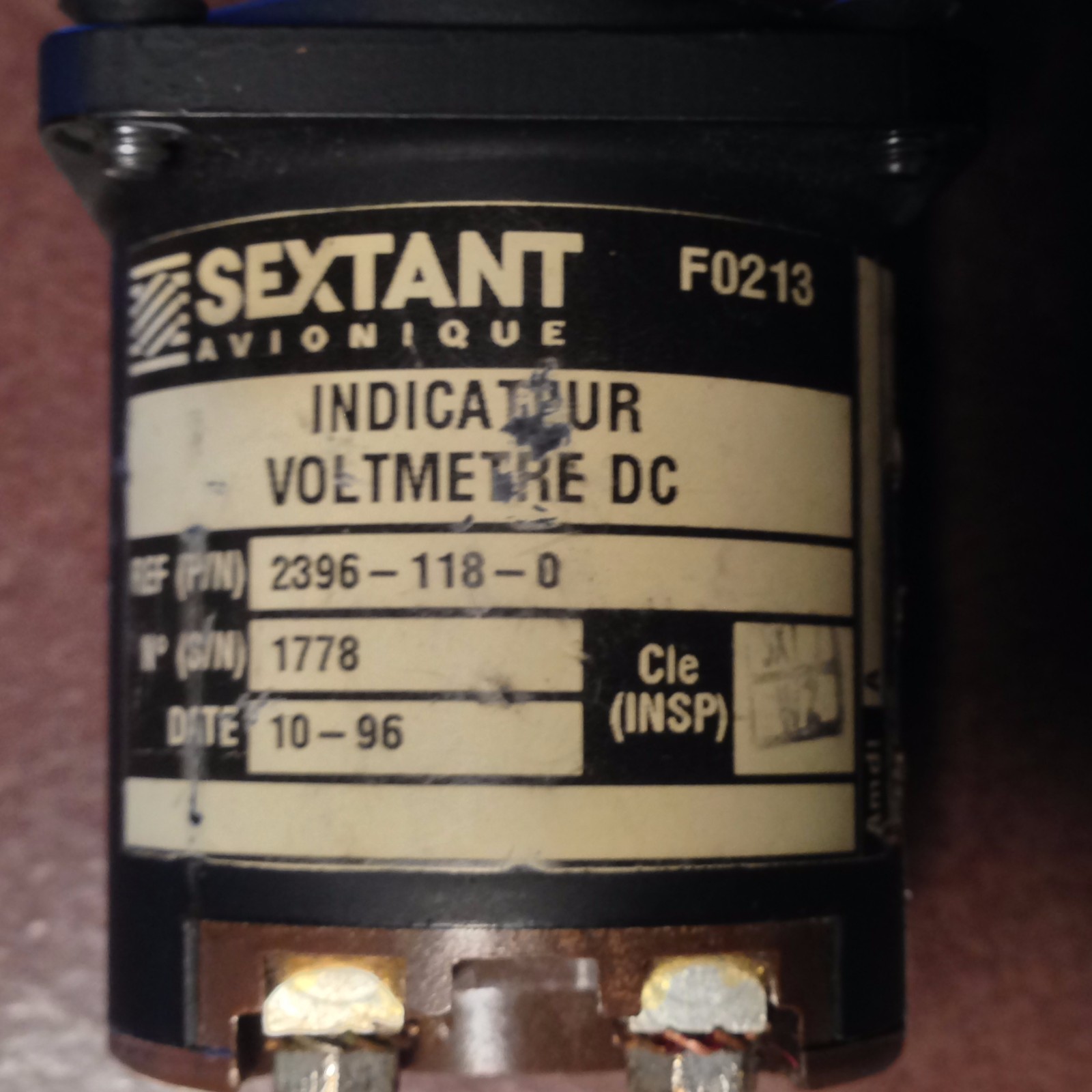 Sextant Avionique DC Voltmeter pn 2396-118-0