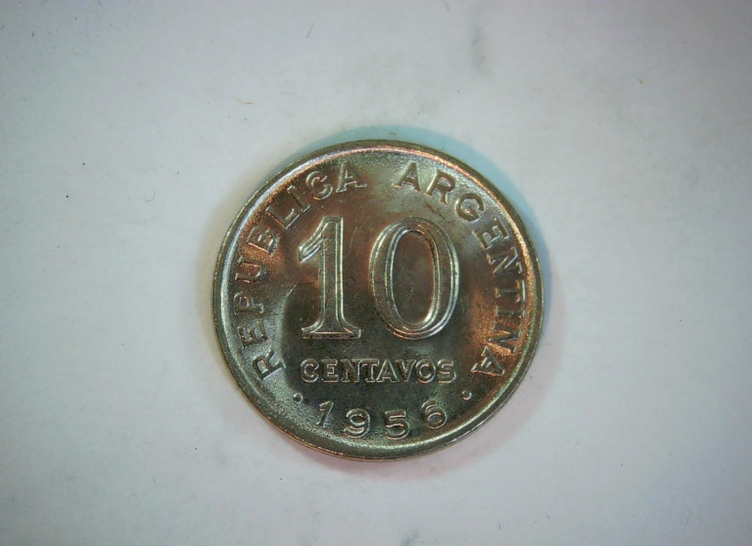 Argentina 1956 10 Centavos Argentina 10 Centavos (Jose de San Martin) Coin