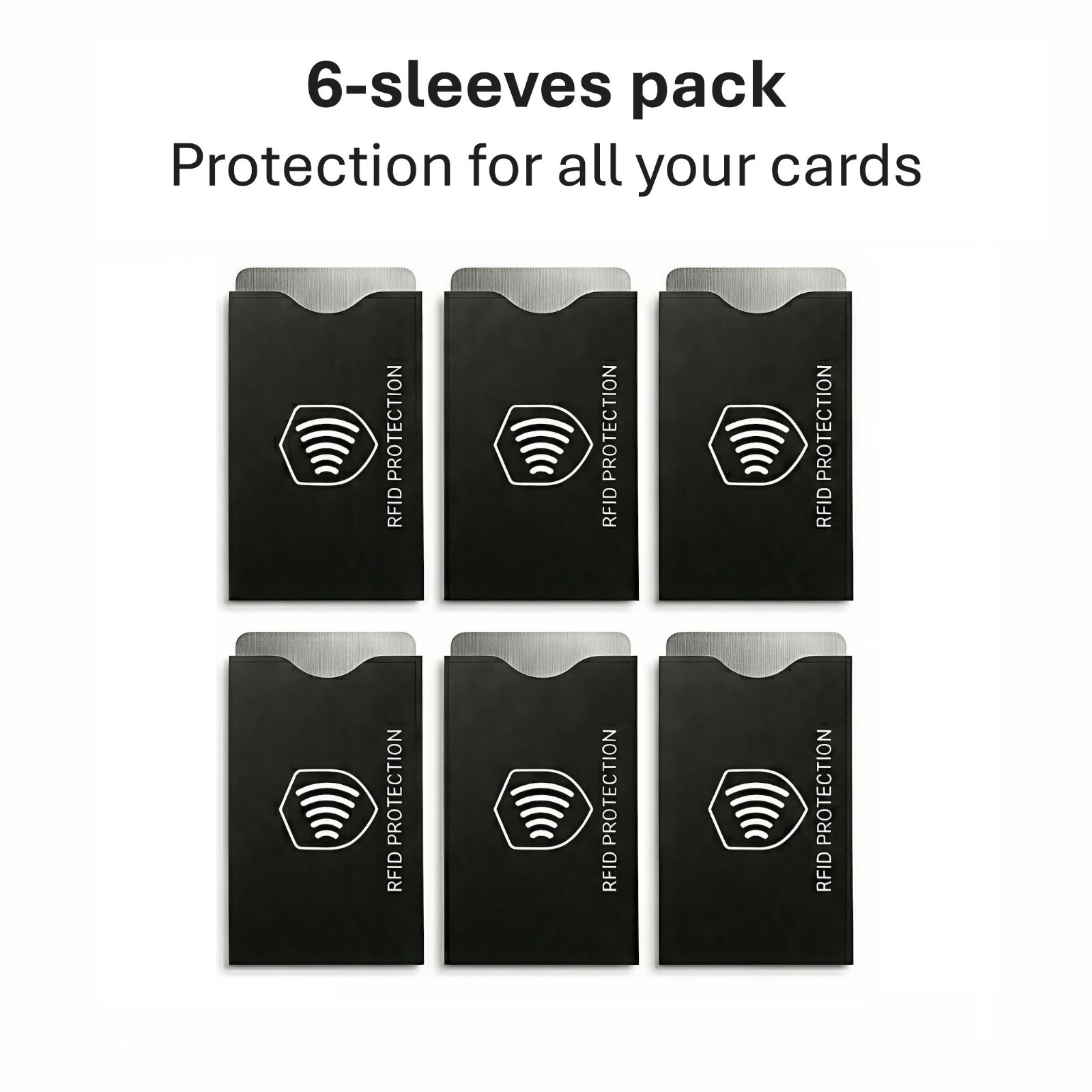 RFID Blocking Sleeves (6 pack) - Slim NCF Protector for Credit Card, Debit, ID