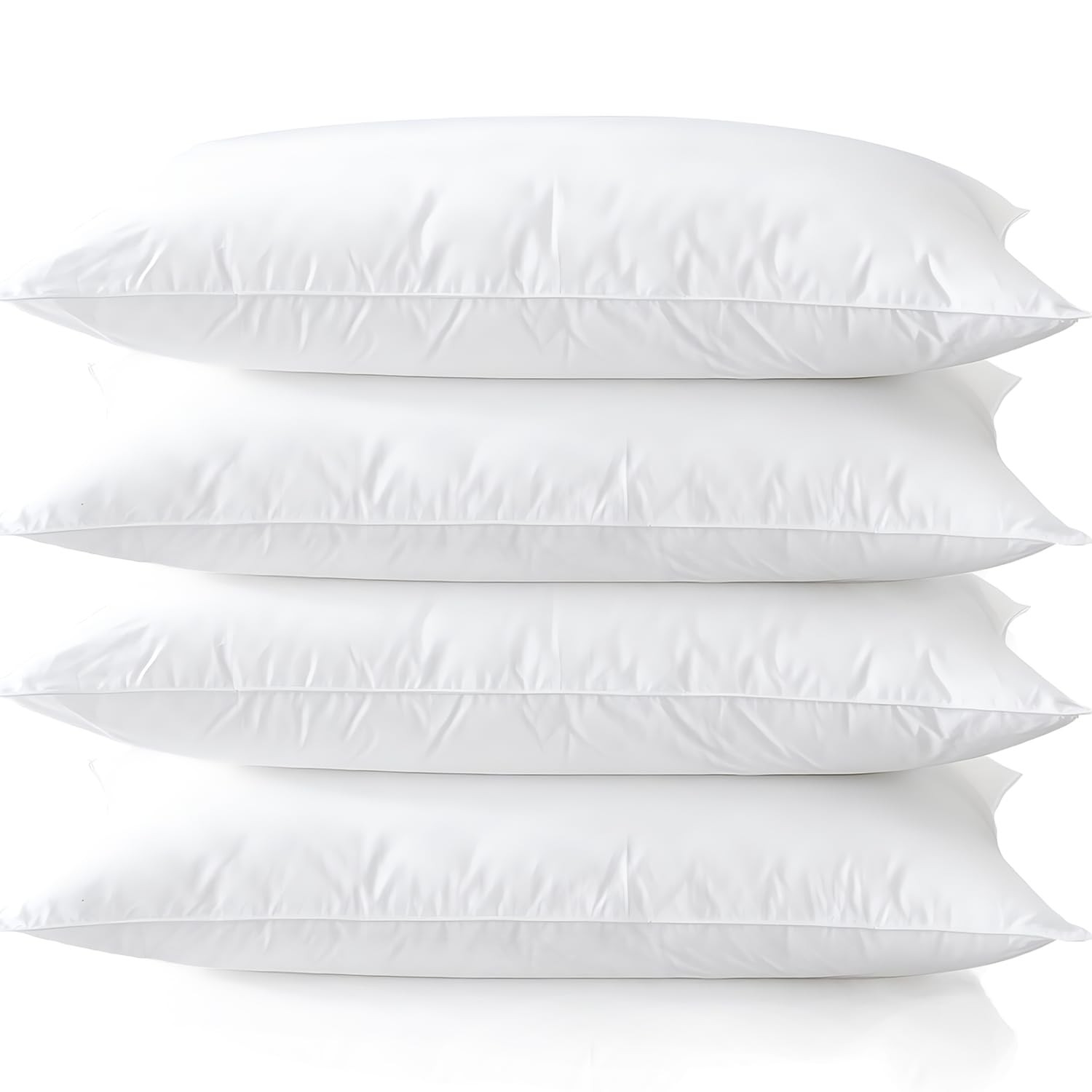 Medium Support Bed Pillows Standard Size Set of 4 Pack 4 Standard, White