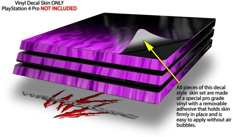 Skin for PS4 Pro Console Fire Purple