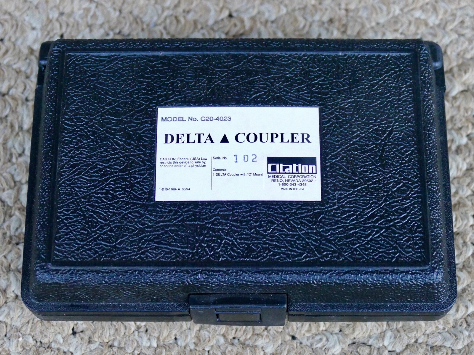 C-mount camera coupler - Citation Delta Scope, 3 adapters V-mount Stryker Baxter
