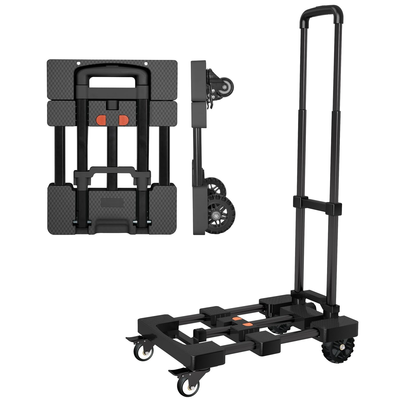 Heavy-Duty 500LB Capacity Hand Truck with -Touch Retractable Handle & Extenda...