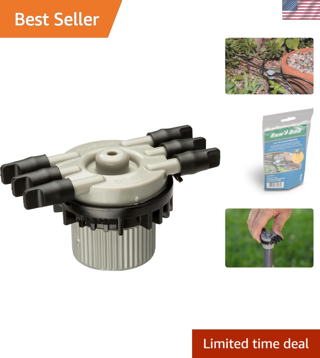 Durable 6-Port Unregulated Free Flow Manifold for Effective Drip Irrigation