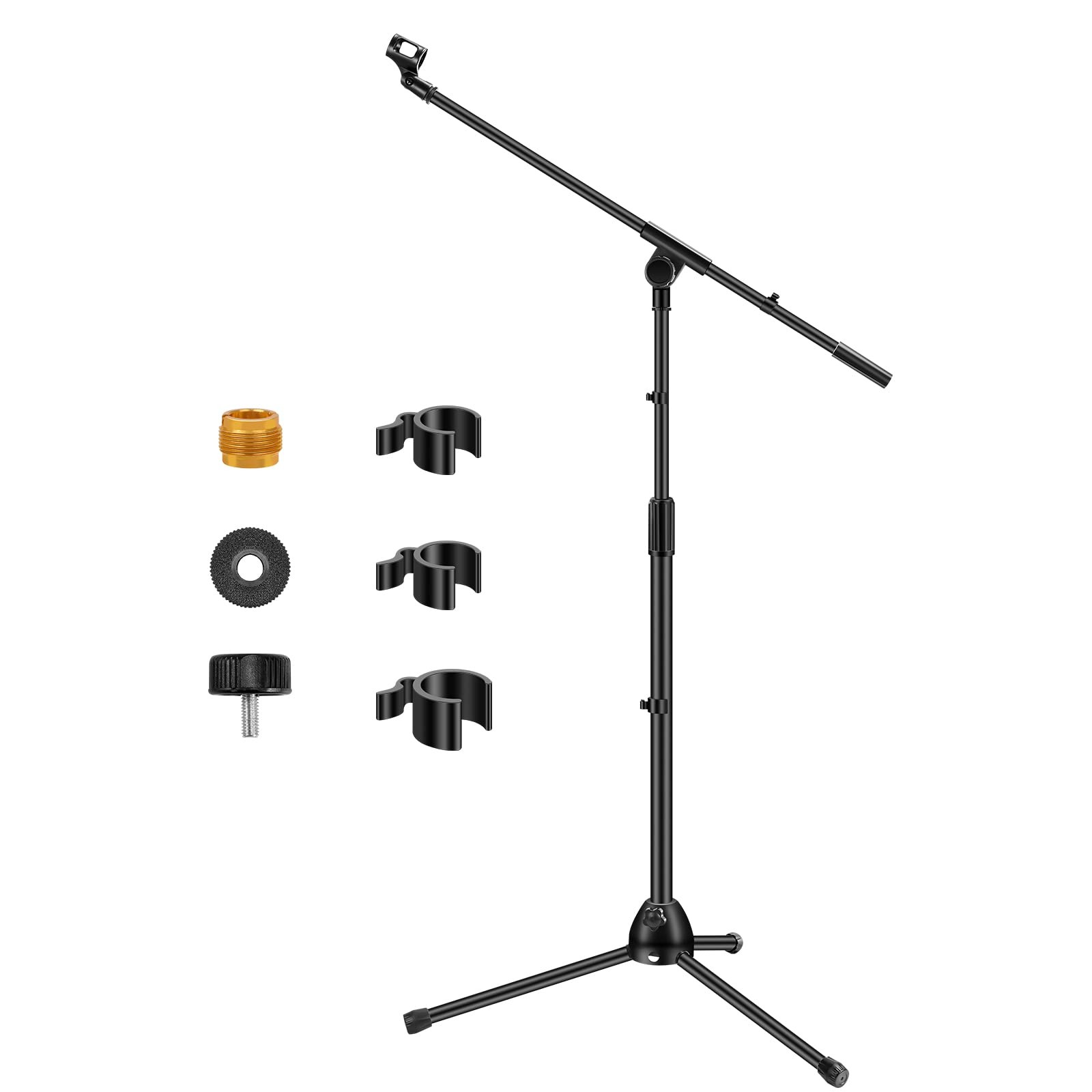 Microphone Stand, Boom Arm Mic Stand Floor Detachable Height Adjustable Heavy...
