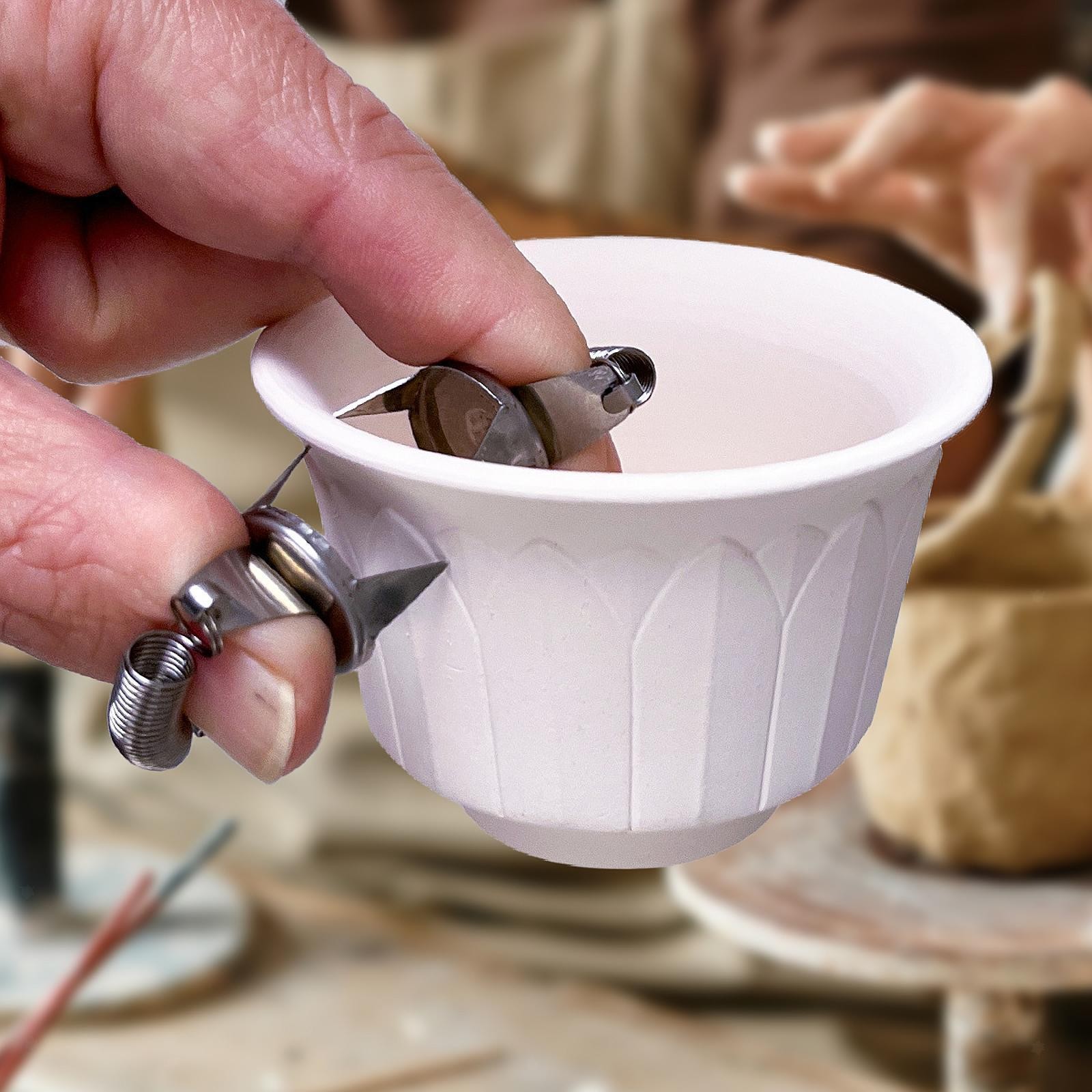 2 Pieces Pottery Clay Glaze Clamps Pottery Art Supplies DIY Stainless Steel