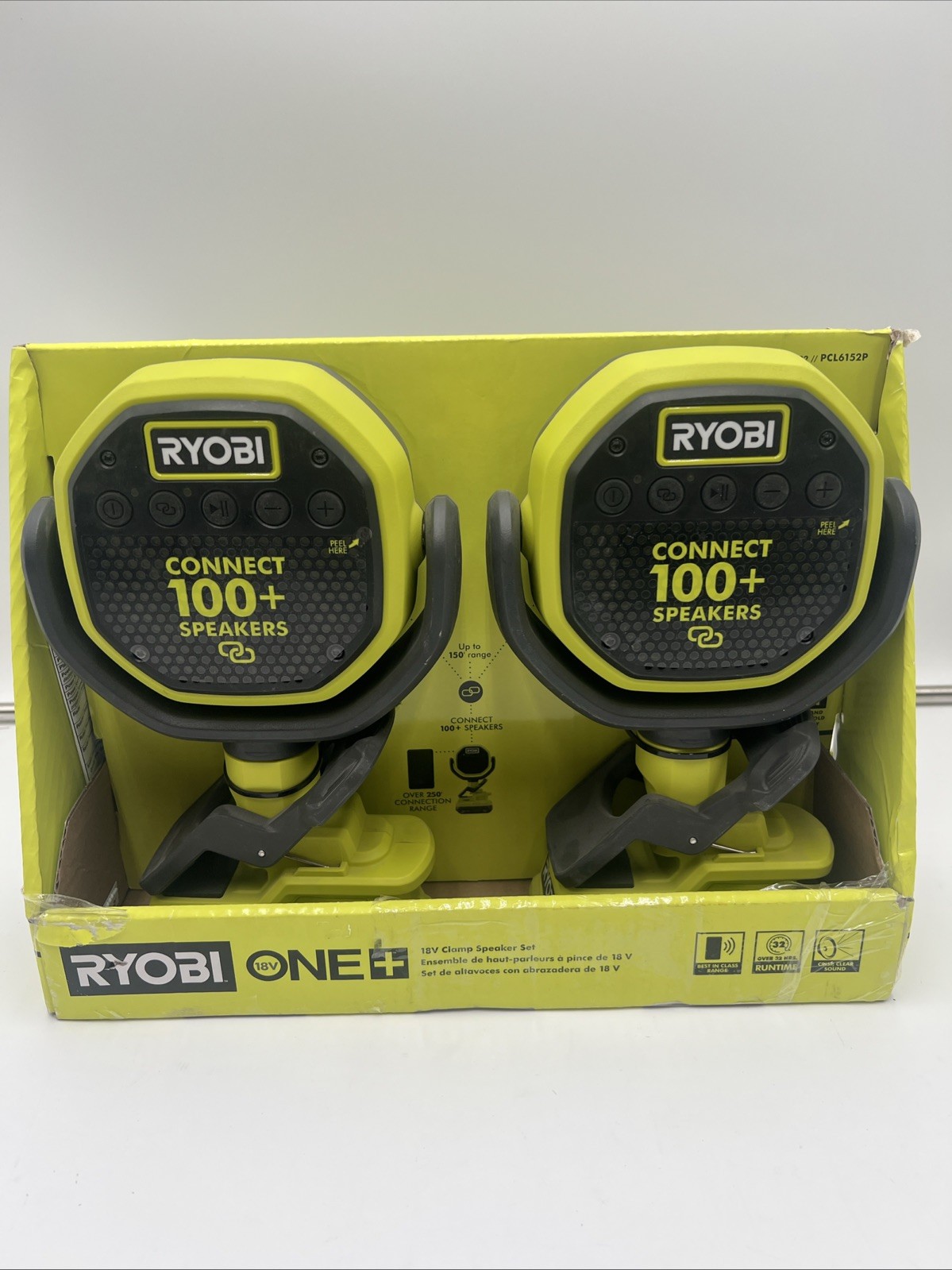 RYOBI ONE+ 18V Cordless VERSE Clamp Speaker 2-Pack (Tools Only)
