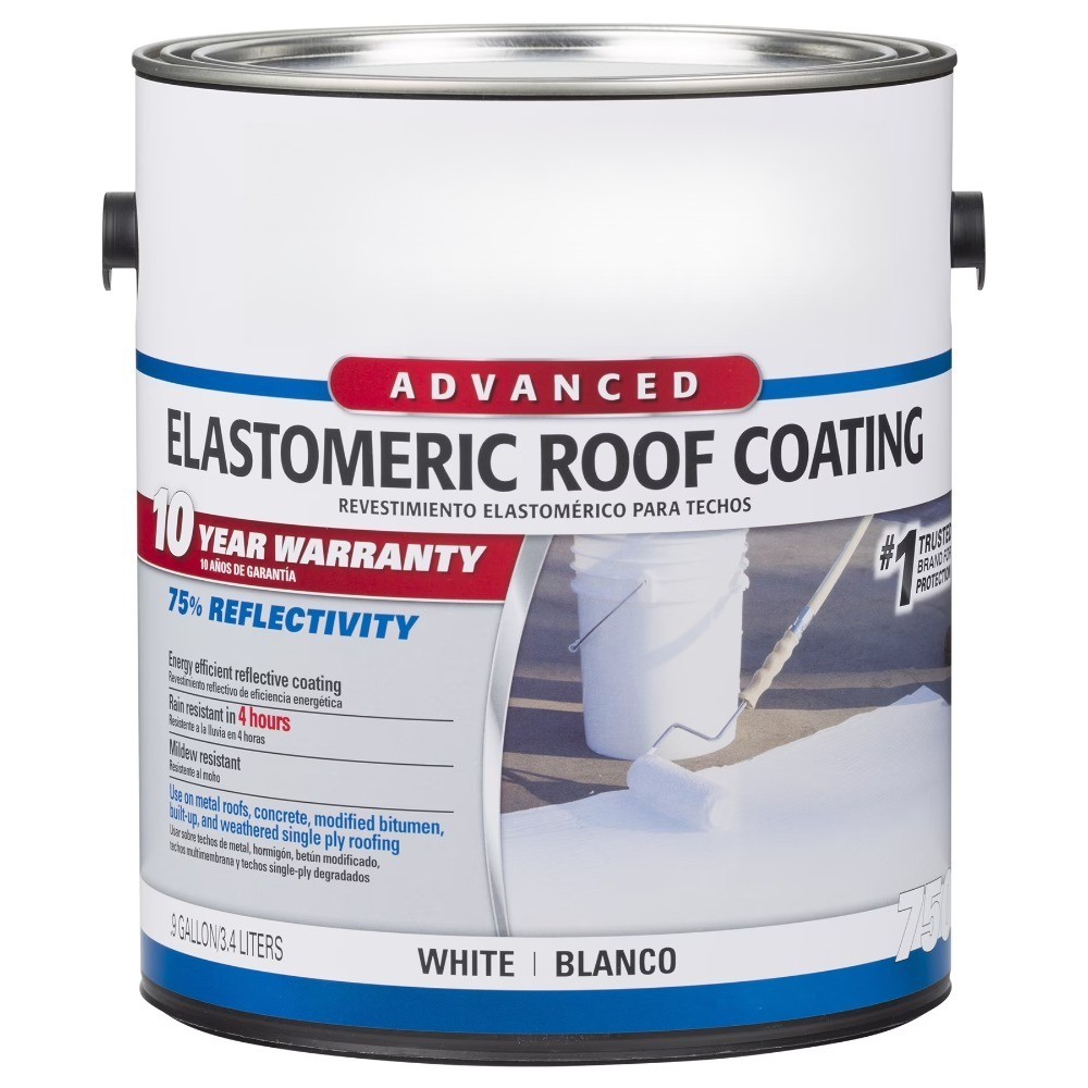 White,750 Elastomeric Roof Coating, 1 Gal