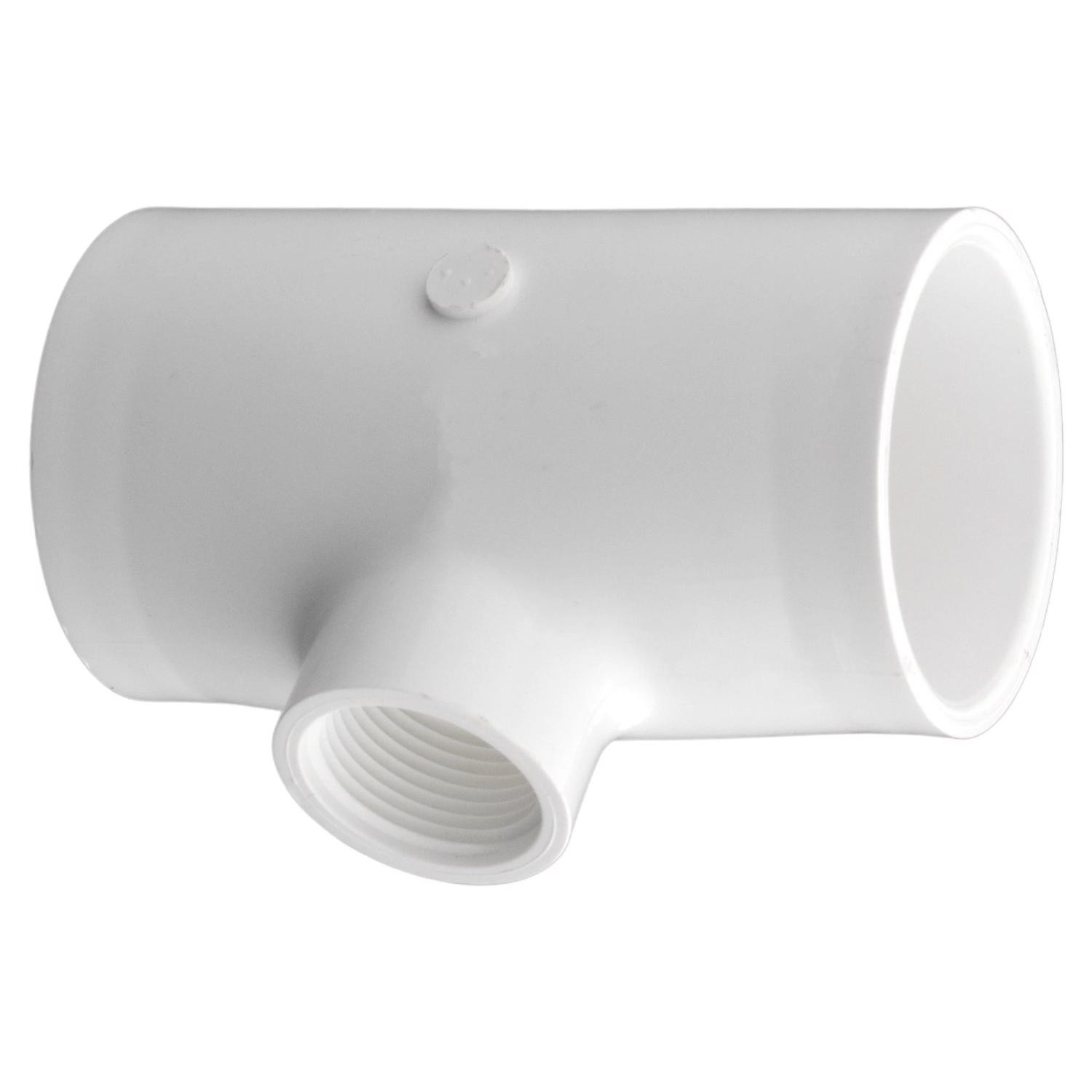 Charlotte Pipe PVC 02401 4400 PVC Tee 1-1/2 x 1-1/2 Slip x 3/4 FPT Dia. in.