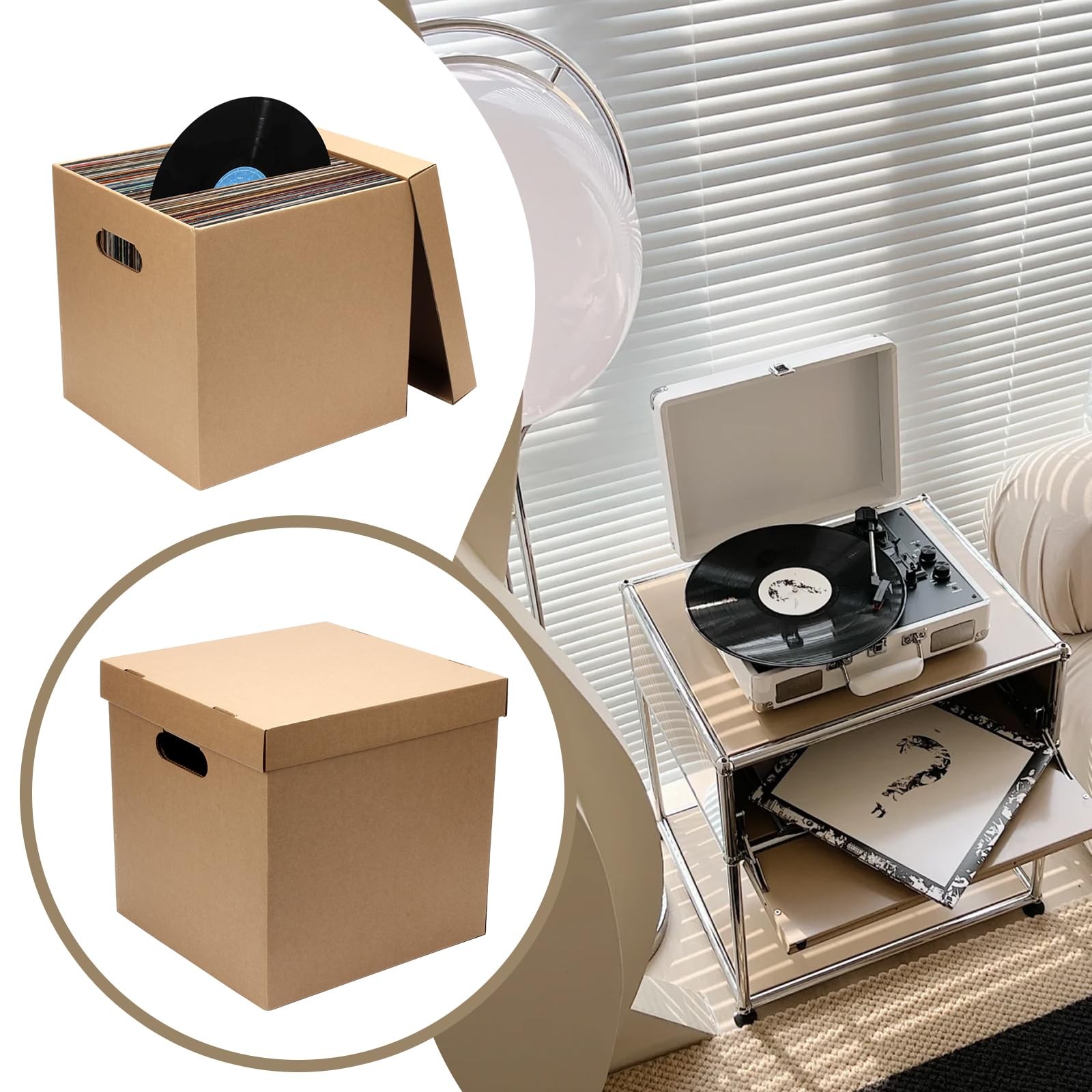 10 Pcs Cardboard Vinyl Record Storage Vinyl ​Record Crate