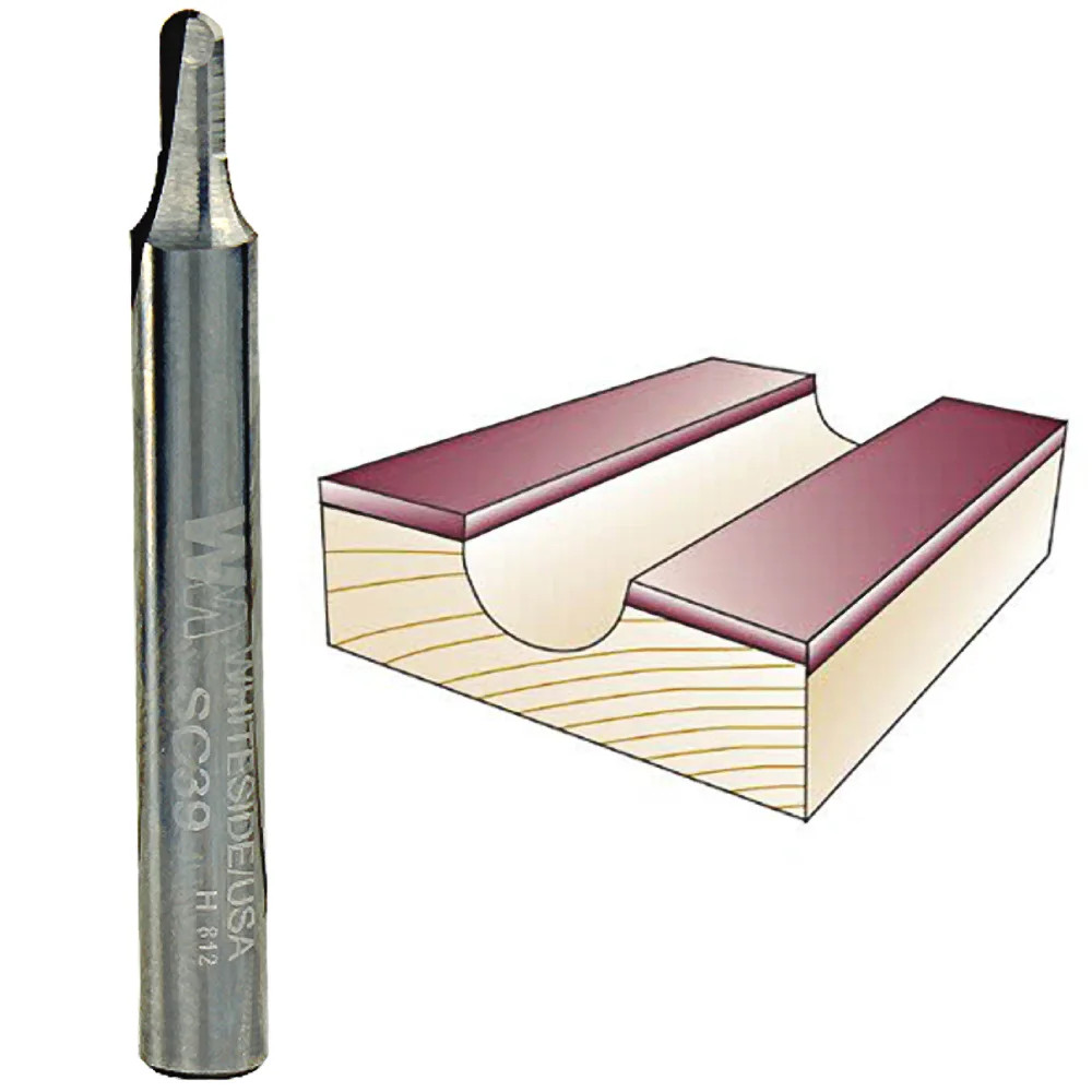 Whiteside Core Box Bit, 1/4 in. SH x 1/16 in. R x 1/8 in. CD