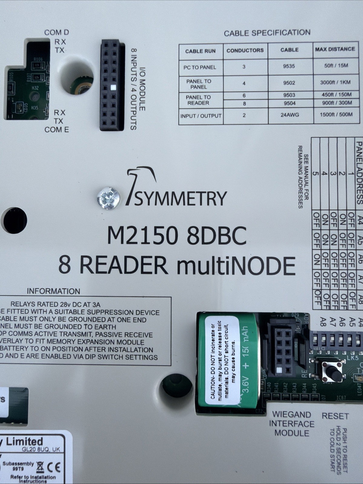 G4S Technology M2150-8DBC/MKII 8-Reader Intelligent Control System Used