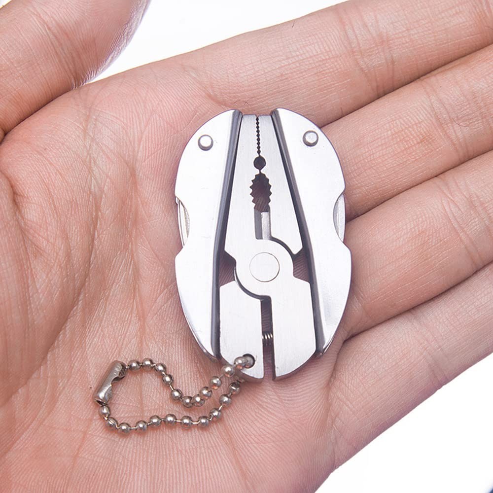 7-in-1 Micro Pocket Stainless Steel Foldable Multitool with Silver