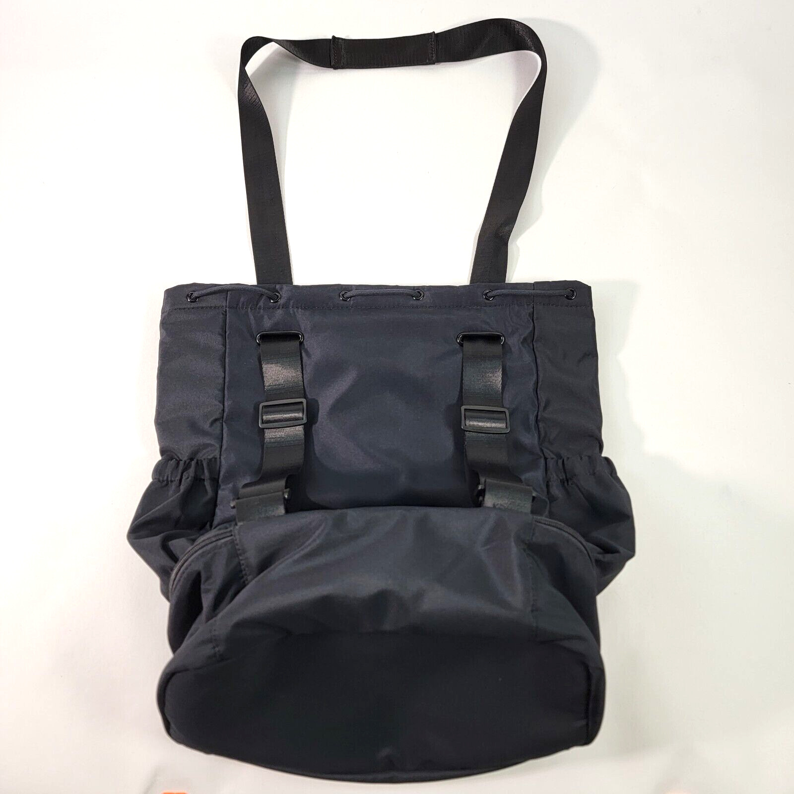 Beyond Yoga Black Convertible Gym Bag Zippered Compartment Drawstring