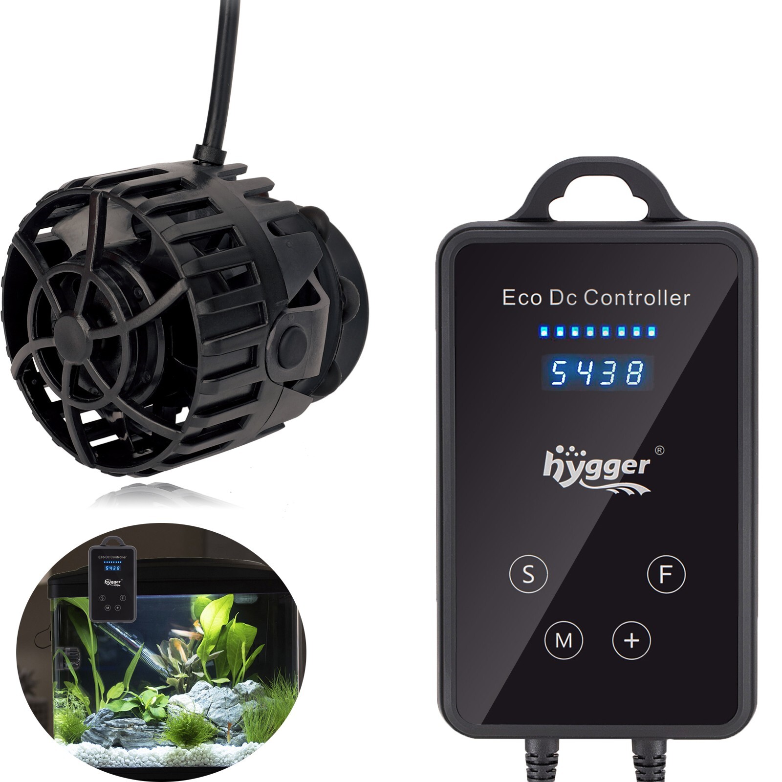 hygger Wave Maker Aquarium Magnetic DC Powerhead with Controller for 5 to 30 Gal
