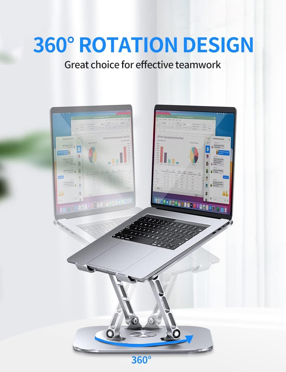 Adjustable Computer Stand for Laptops Desktop Foldable Laptop Stand, Silver