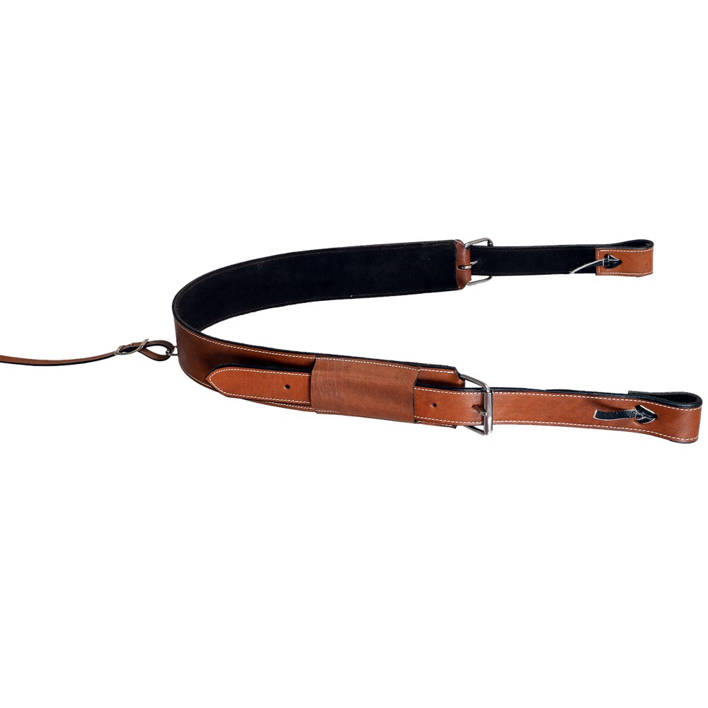 57KK Comfytack Horse Saddle Flank Cinch Girth Handtooled Leather W/ Billets