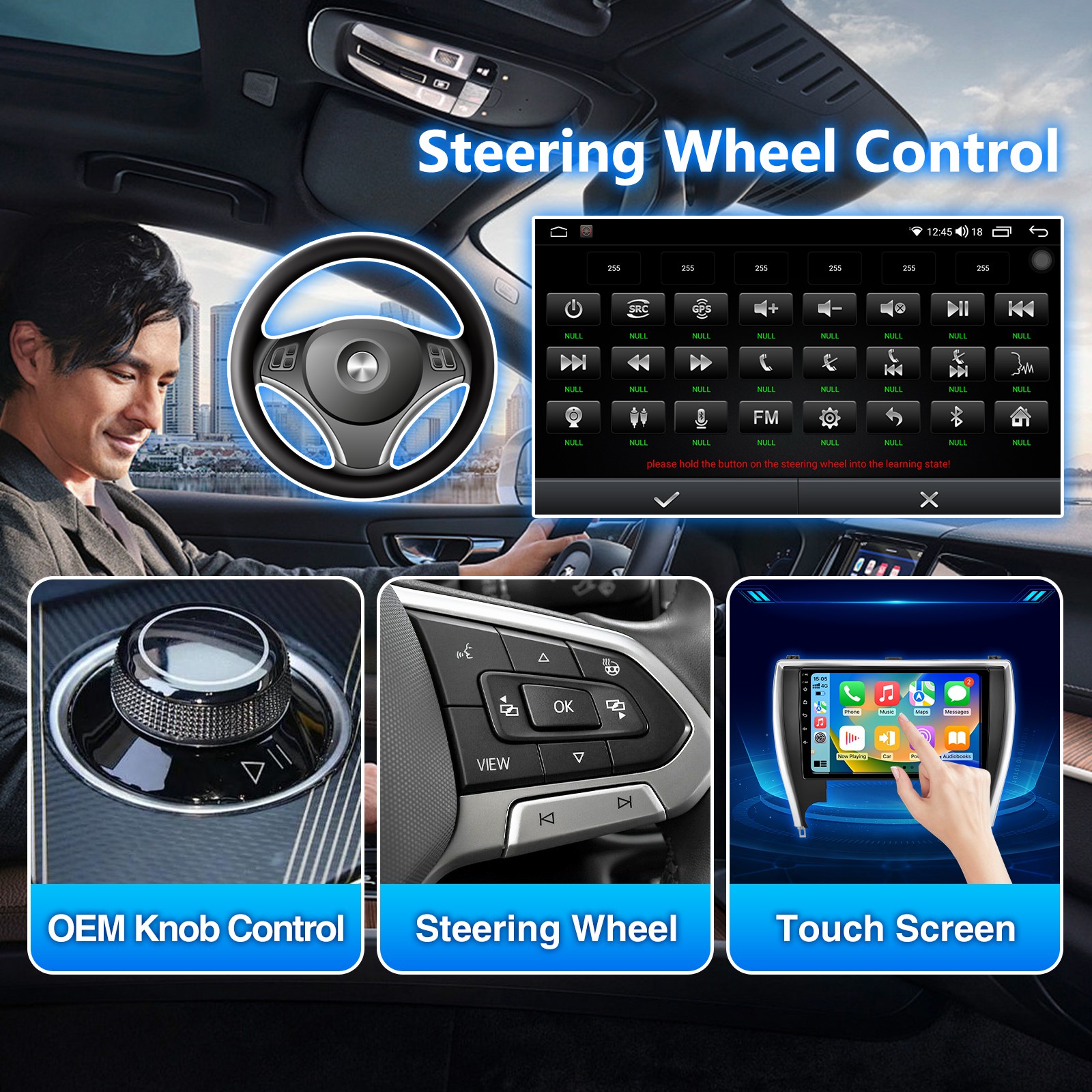 For 2015 2016 2017 Toyota Camry Radio GPS Stereo Car CarPlay&Android Auto 2+32G