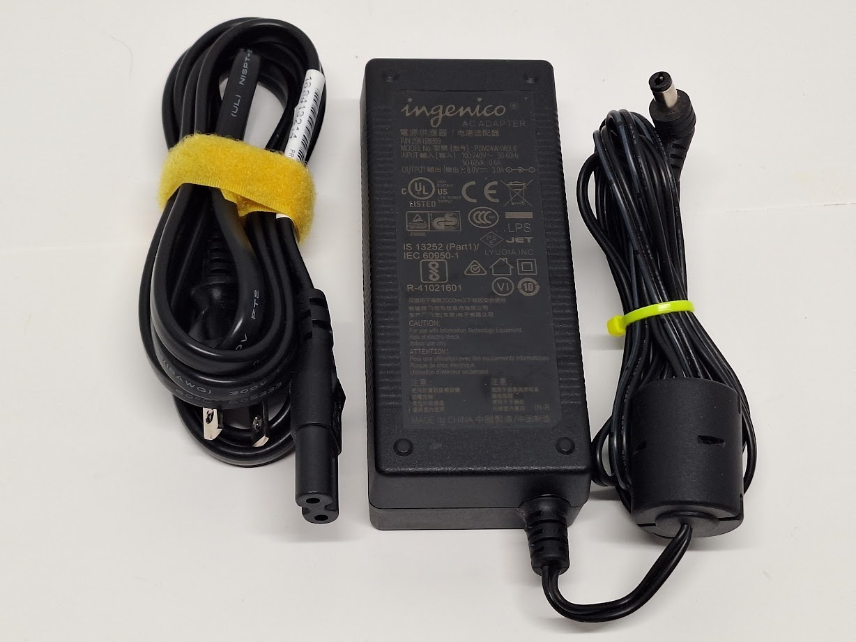 Ingenico ISC480 Payment Terminal AC Adapter 24W 8V 3A PSM24W-080L6 Genuine OEM