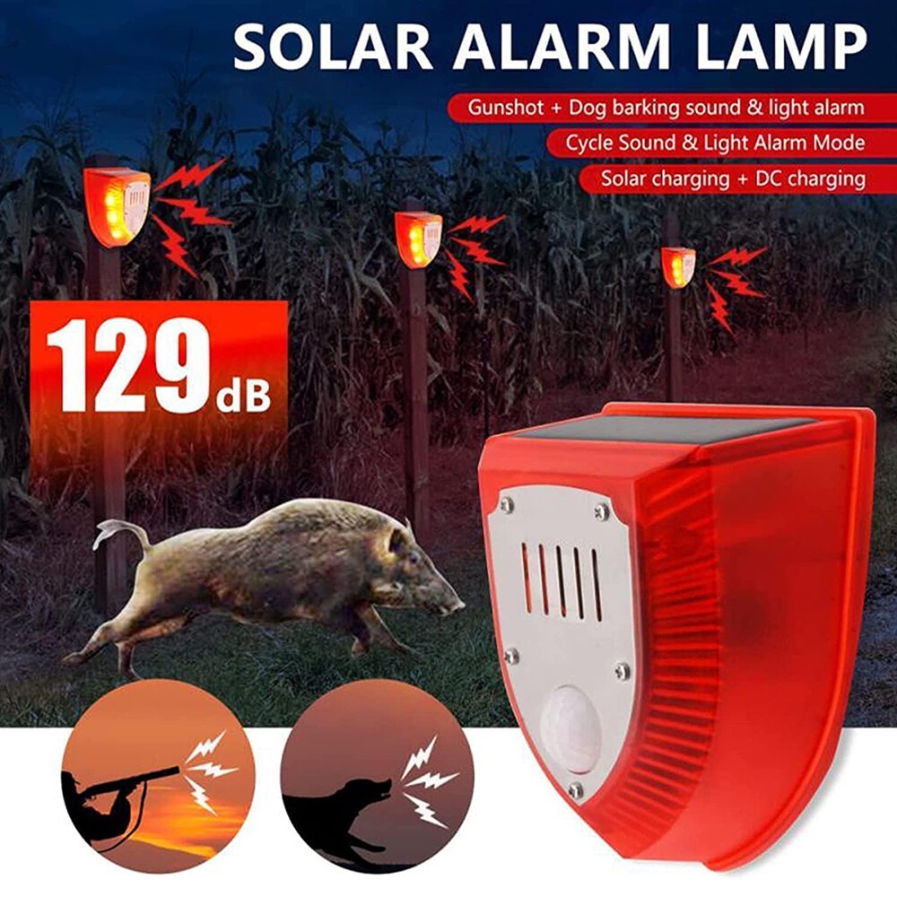 Solar Animal Repeller Light with Alarm & Motion Sensor Outdoor