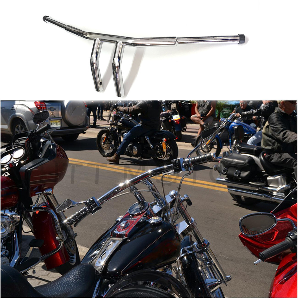 1-1/4" Flat Chrome 6" Buffalo T-Bar Handlebars for Harley 18-later Softail