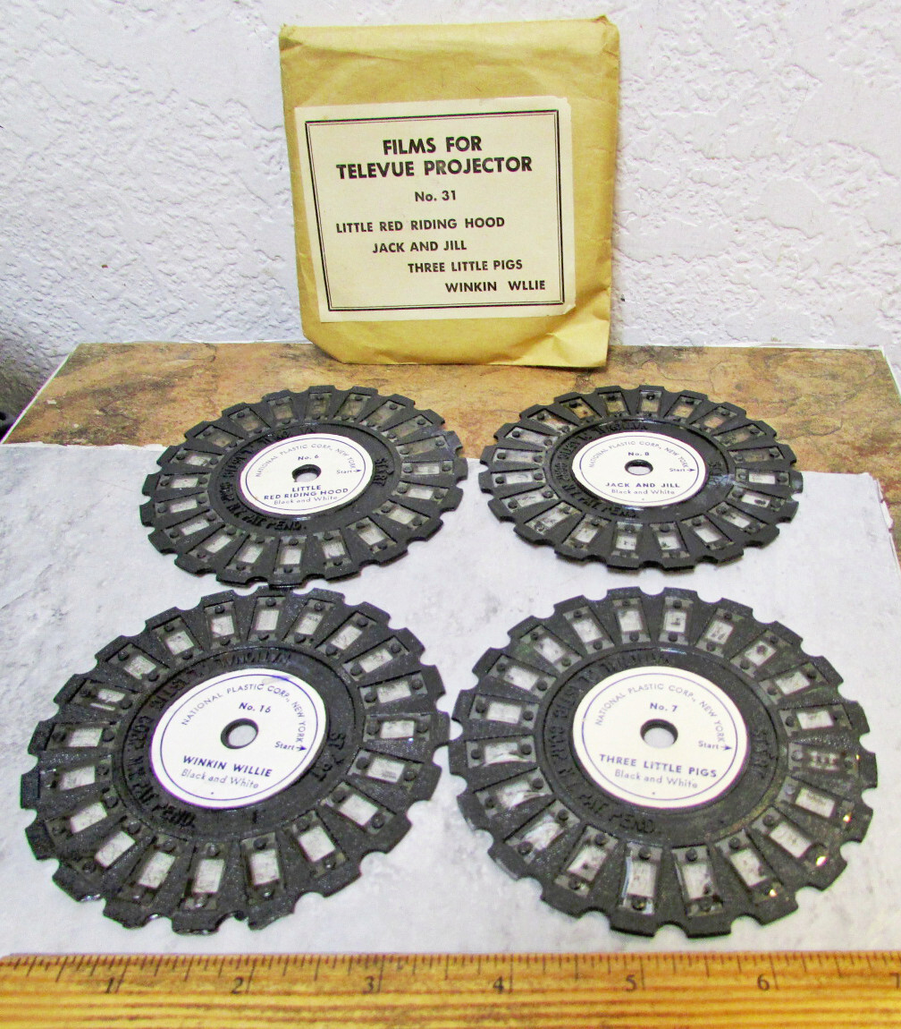 vintage Films for Televue Projector #31 set of 4, Riding hood, Jack n jill, more