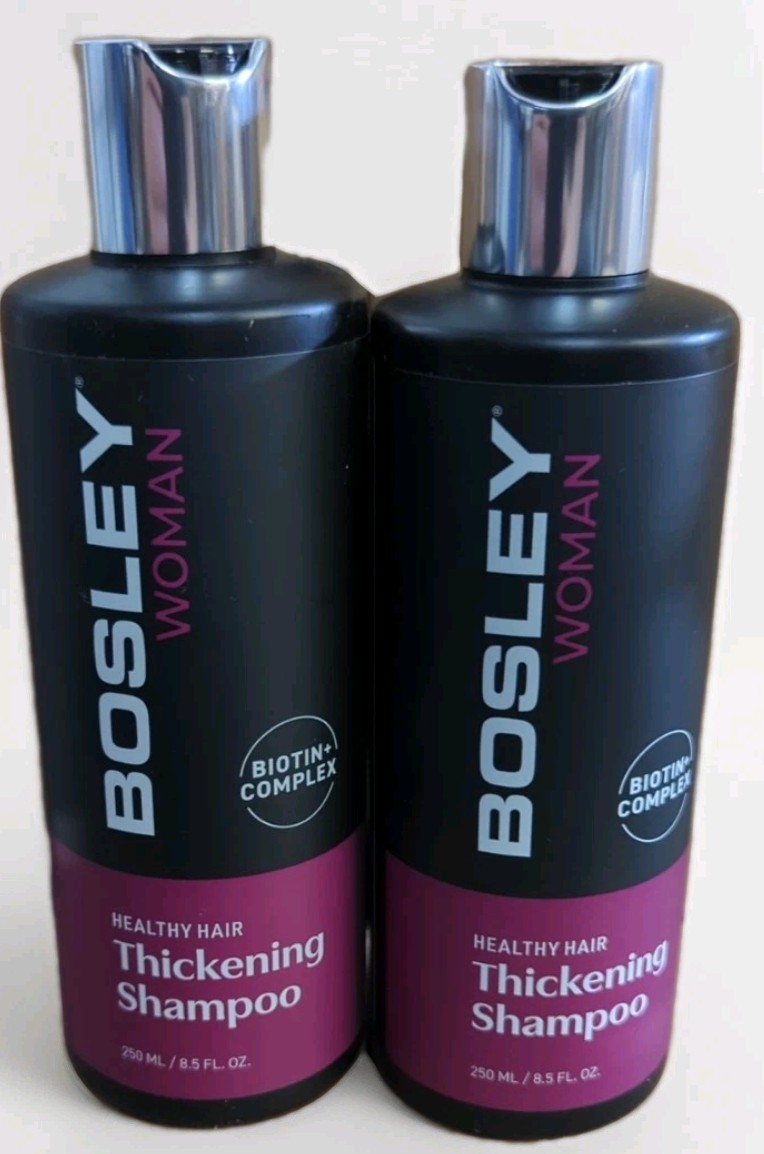 Lot Of 2 Bosley WOMAN Healthy Hair Thickening Shampoo 8.5 oz W/Biotin+