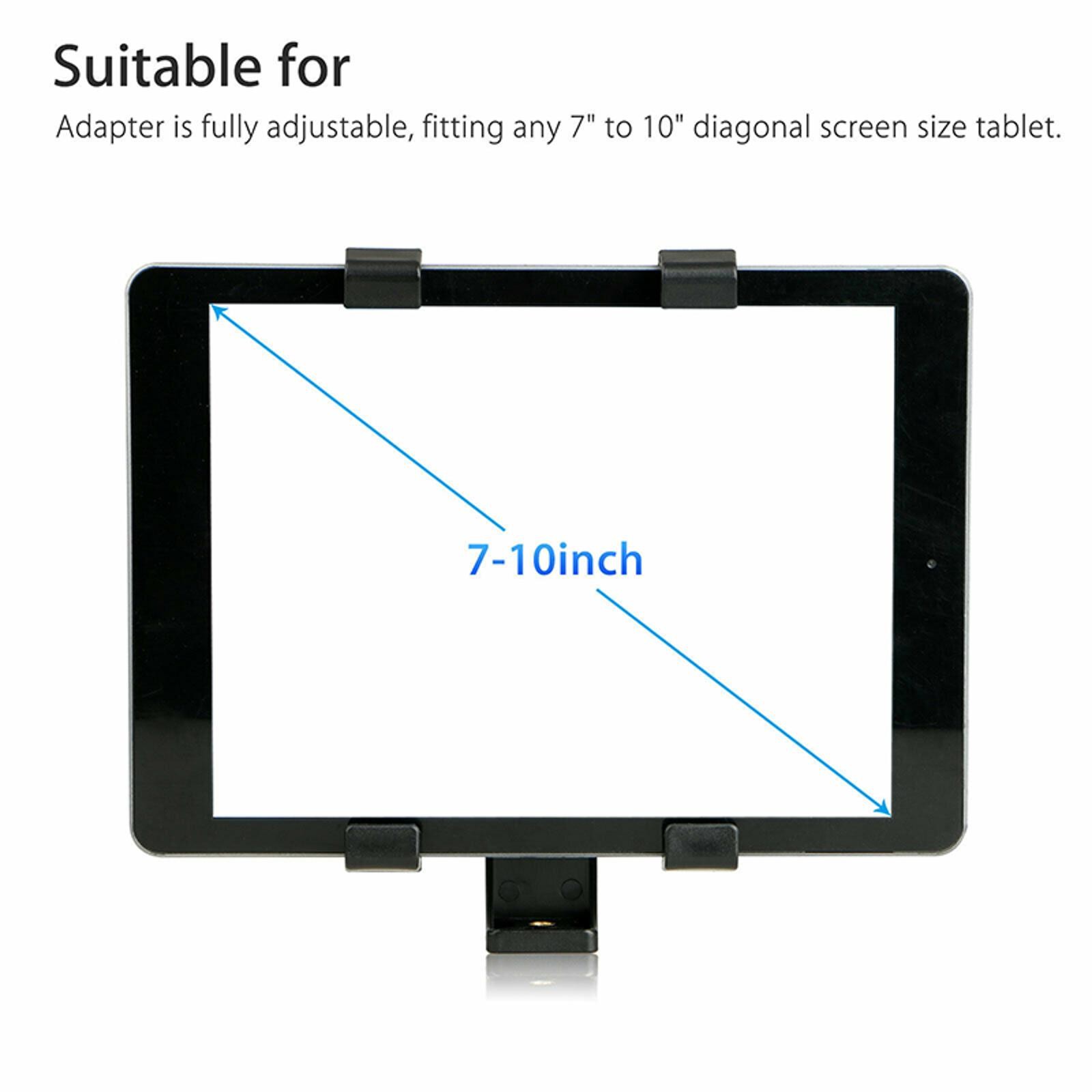 1/4in Thread Adjustable 7-10" Tablet Tripod Mount Adapter Clamp Holder Bracket