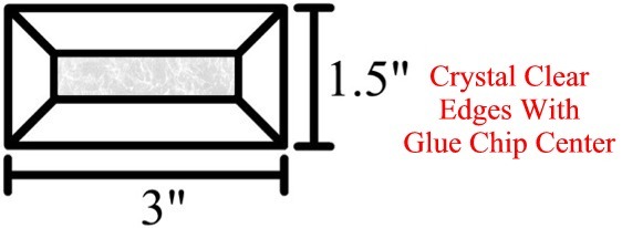 Stained Glass Supplies - 1.5x3 Bevels-Box of 30 - GLUE CHIP
