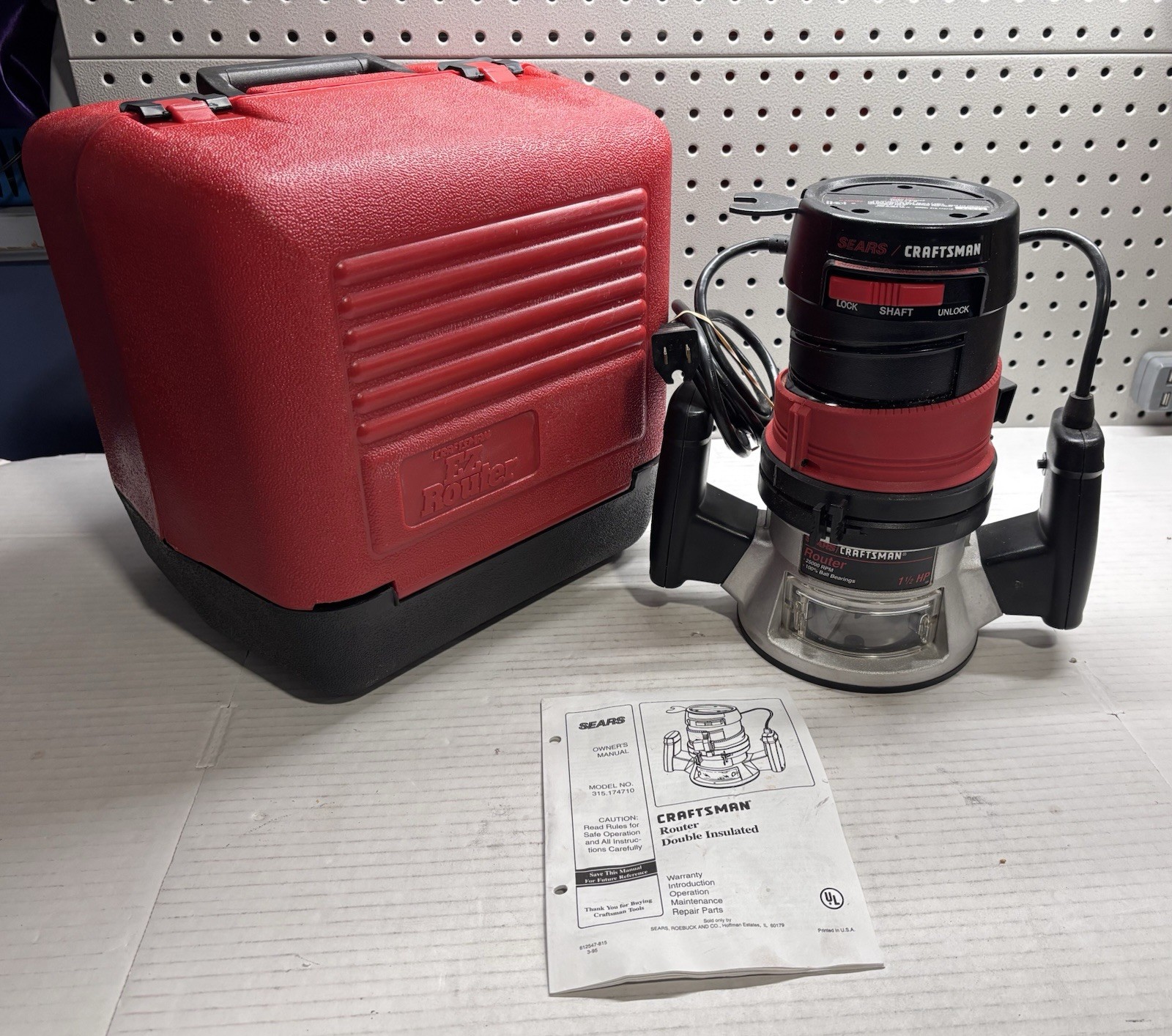 Nice tested Sears Craftsman EZ Router 1-1/2 HP 315.174710 w/ Case Made in USA