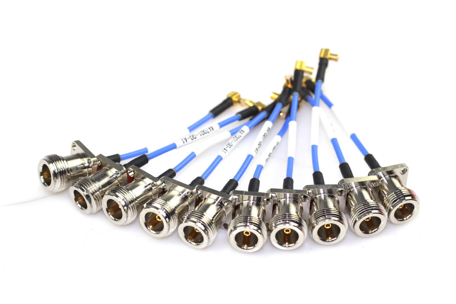 Lot of 10 MCX Male to N-Type Female 4 Holes Panel Semi-Flexible 8cm CABLE