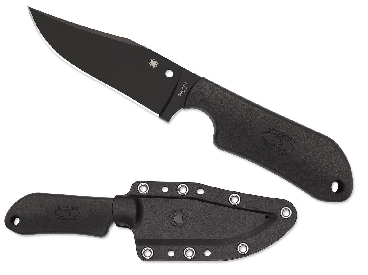 Spyderco Knives Street Beat Fixed Blade Knife Black FRN VG-10 FB15PBBK Perrin