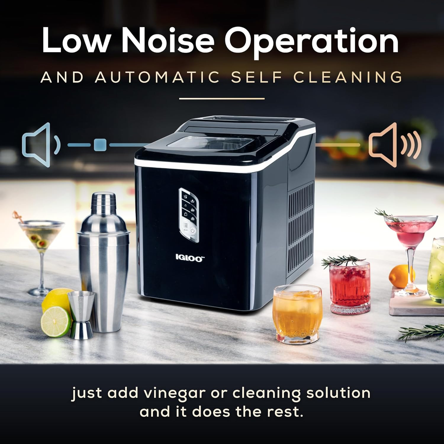 Igloo Handled Portable Ice Maker with Scoop - Ice Maker with LED Control Panel &