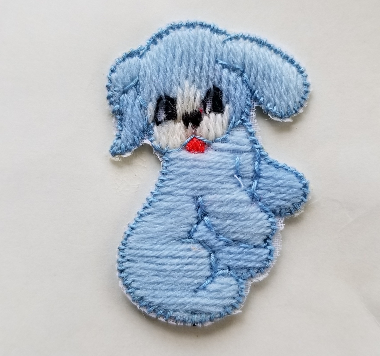 Vintage Motifs - Blue Little Puppy cotton motif made in England