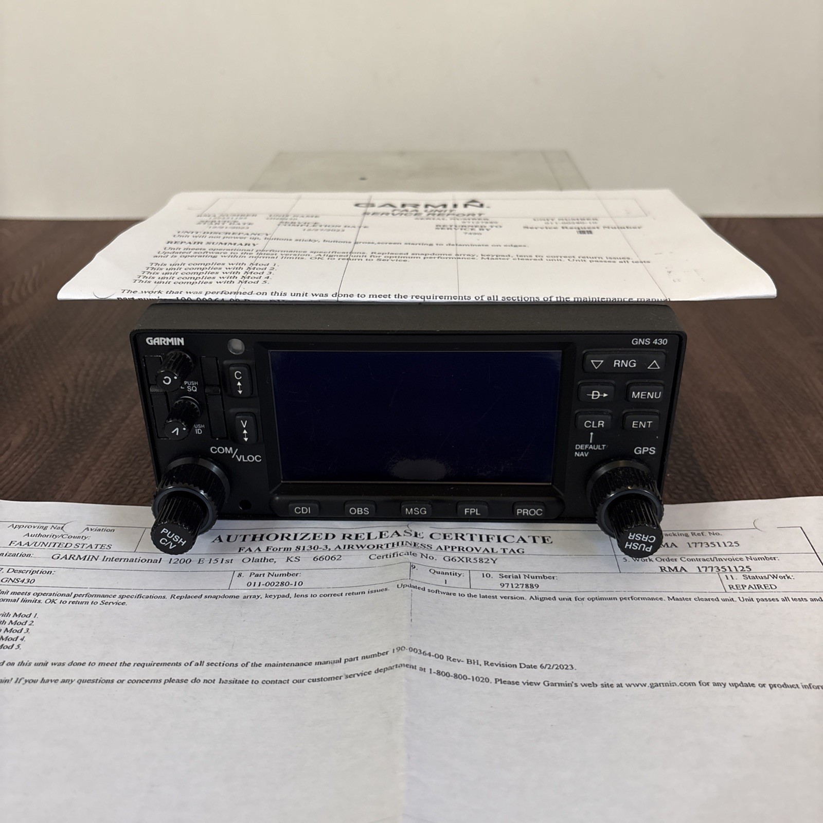 Garmin GNS 430 Non-Waas GPS/NAV/COMM PN 011-00280-10 with 2023 8130
